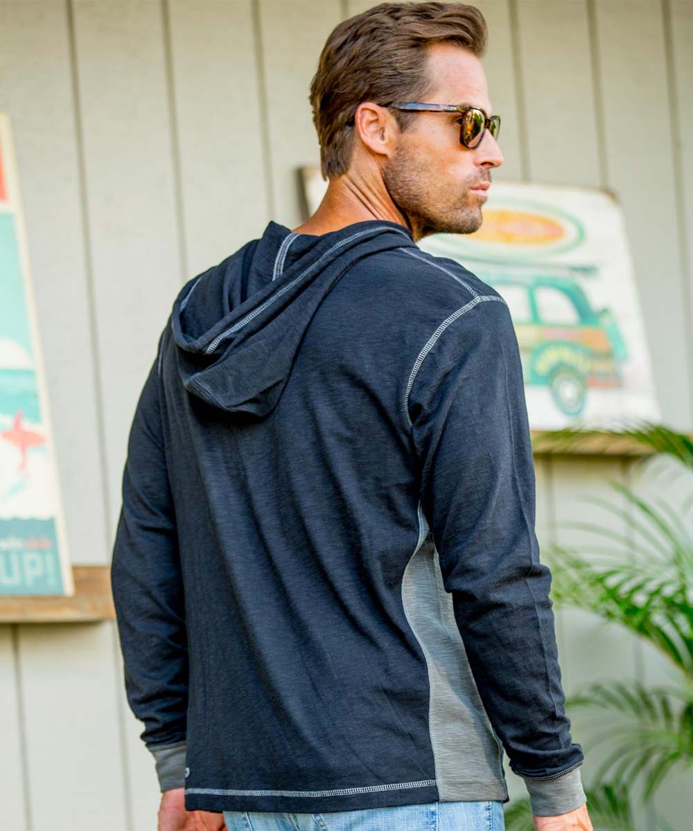 Ink Dragon - Black/Charcoal Long Sleeve Longboard Hooded Tee 3 Ink Dragon - Black/Charcoal Long Sleeve Longboard Hooded Tee