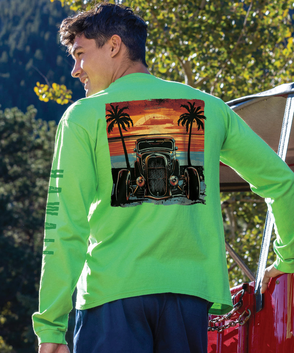 Island Hot Rod - Green Apple Dyed Long Sleeve Crewneck T-Shirt 2 Island Hot Rod - Green Apple Dyed Long Sleeve Crewneck T-Shirt