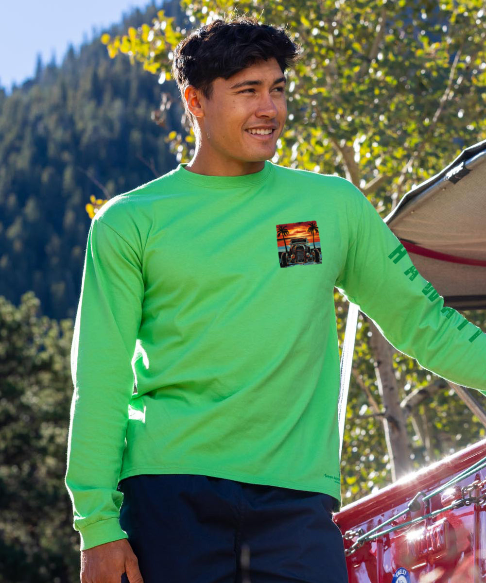 Island Hot Rod - Green Apple Dyed Long Sleeve Crewneck T-Shirt 3 Island Hot Rod - Green Apple Dyed Long Sleeve Crewneck T-Shirt
