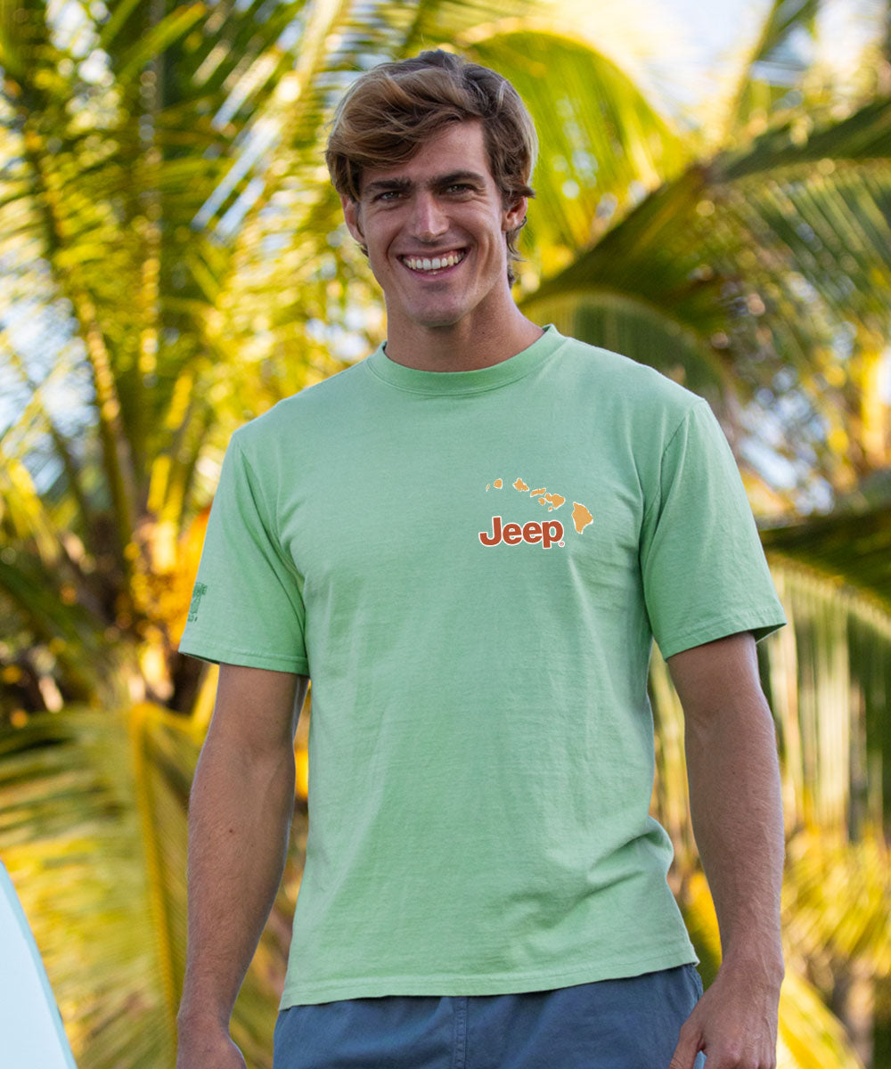 Jeep Hawaiian Islands - Key Lime Dyed Short Sleeve Crewneck T-Shirt 3 Jeep Hawaiian Islands - Key Lime Dyed Short Sleeve Crewneck T-Shirt