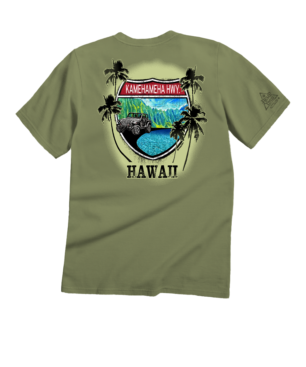Jeep Kam Highway Scenic - Hemp Dyed Short Sleeve Crewneck T-Shirt