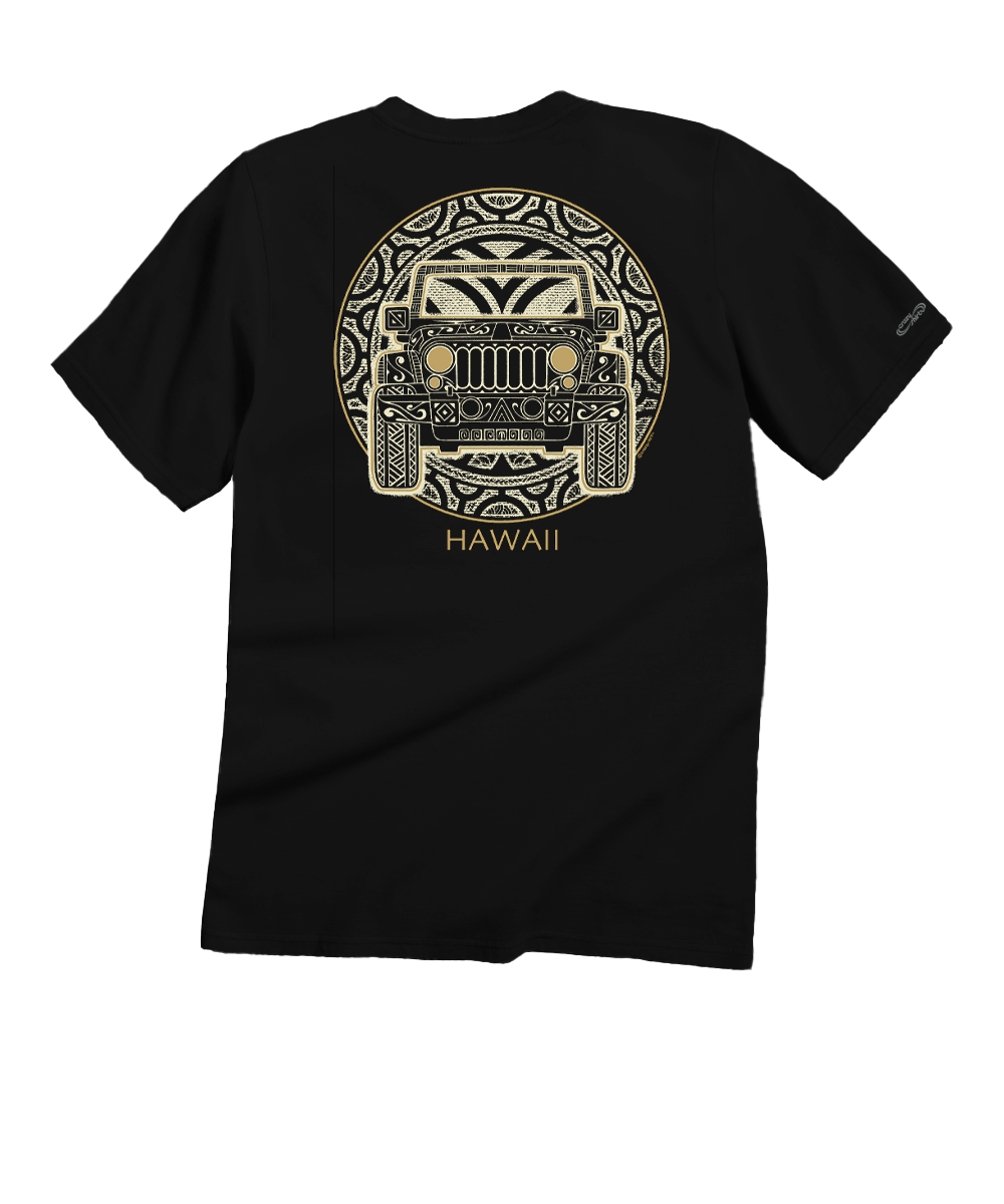 Jeep Tribal Jeep - Black Short Sleeve Crewneck T-Shirt