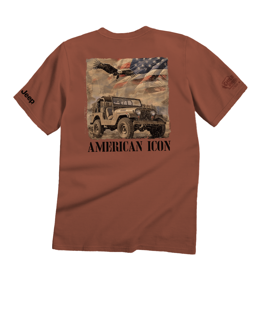 Jeep Vintage American - Chile Dyed Short Sleeve Crewneck T-Shirt