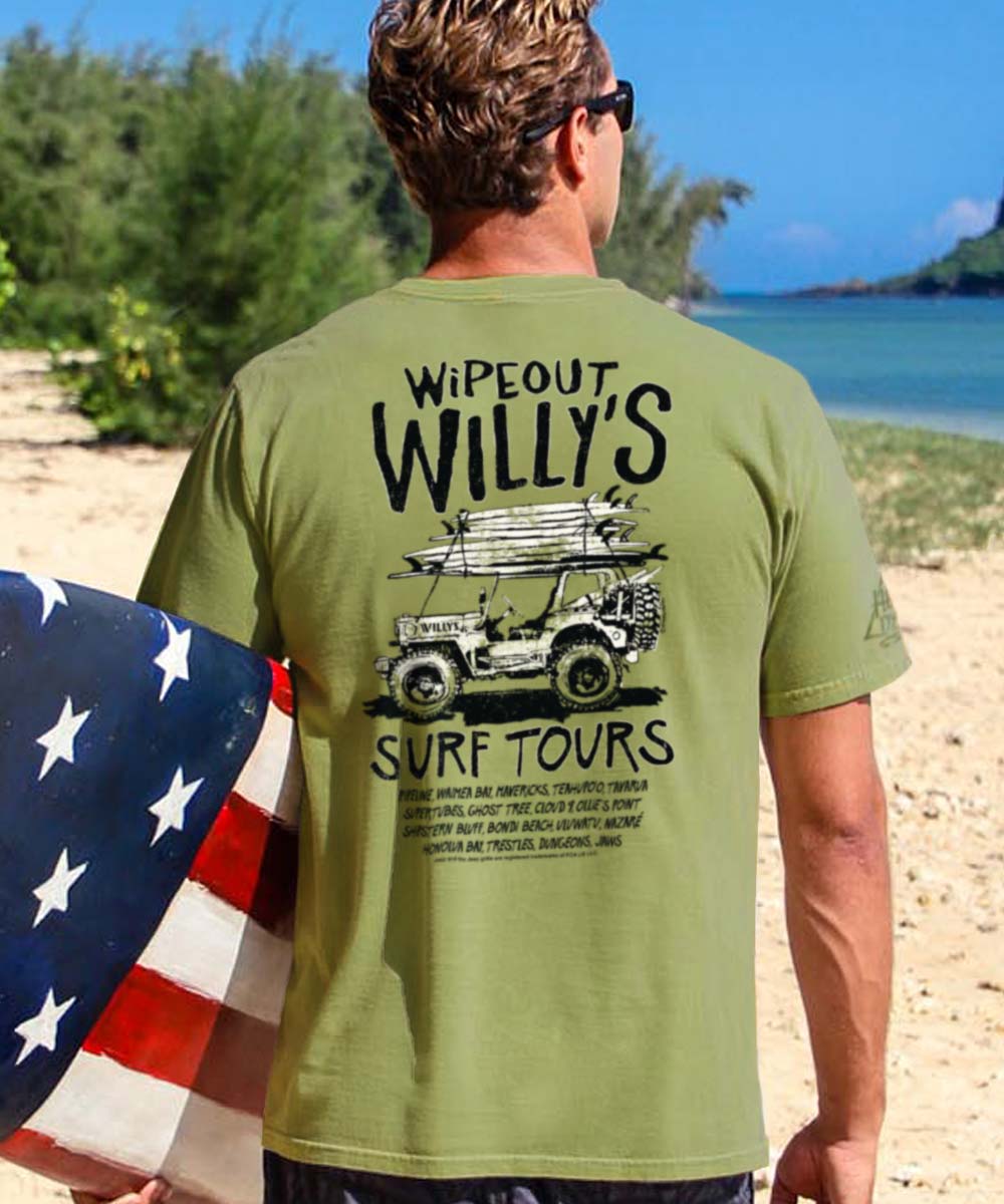 Jeep Wipeout Willys - Hemp Dyed Short Sleeve Crewneck T-Shirt 2 Jeep Wipeout Willys - Hemp Dyed Short Sleeve Crewneck T-Shirt