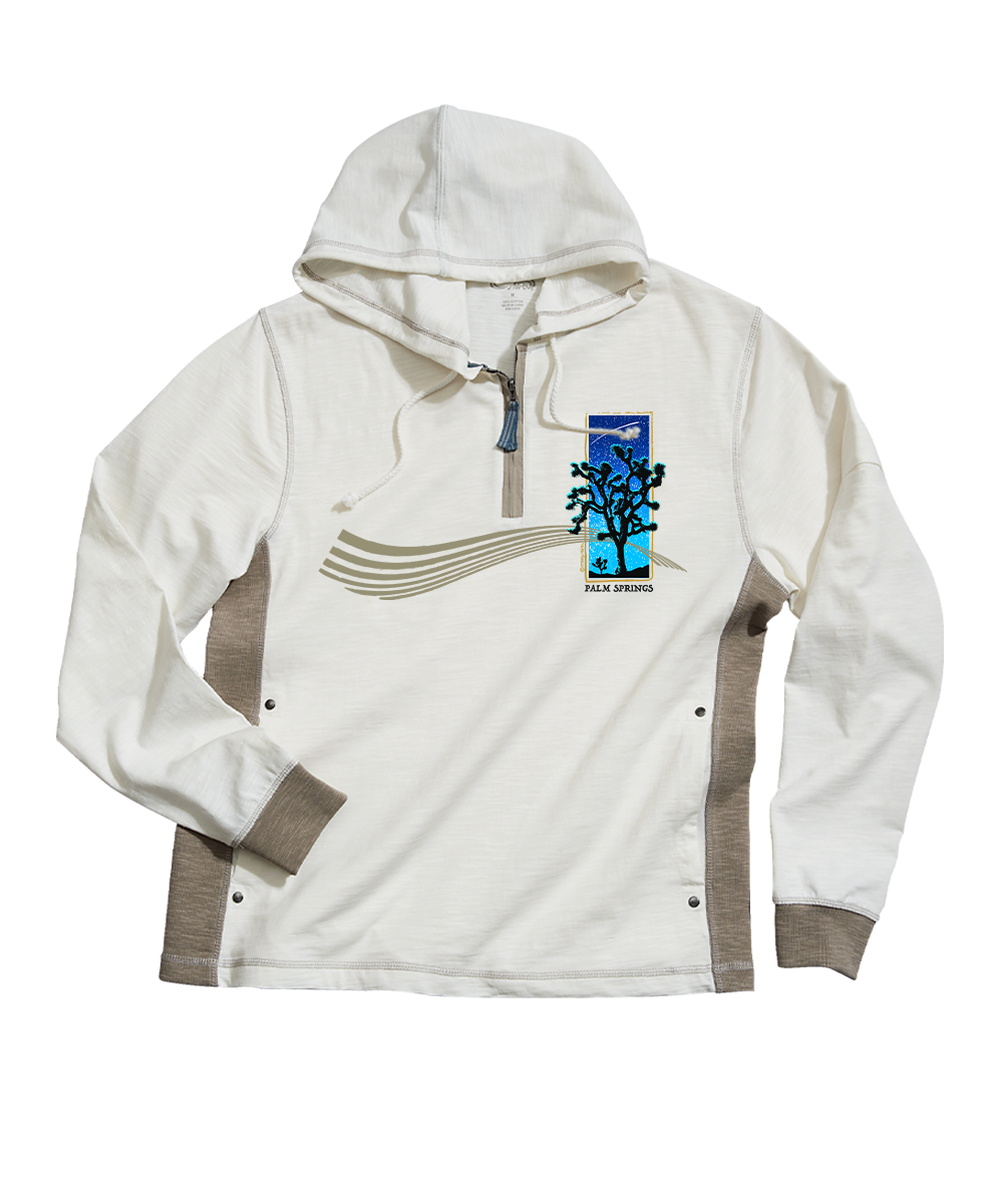 Joshua Nightfall - Natural/Gray Long Sleeve Longboard Hooded Tee