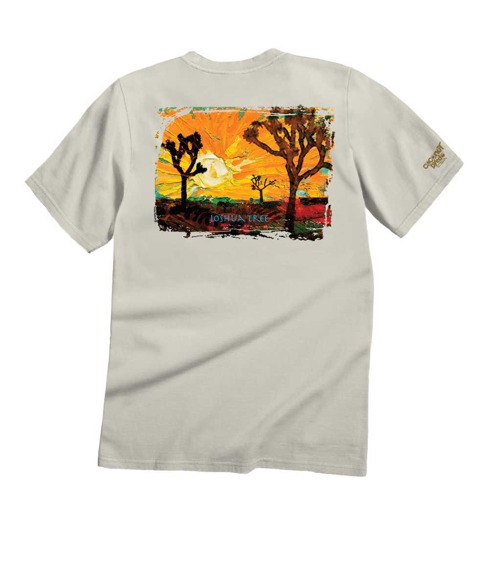 Joshua Tree Sun - Coconut Dyed Short Sleeve Crewneck T-Shirt 1 Joshua Tree Sun - Coconut Dyed Short Sleeve Crewneck T-Shirt