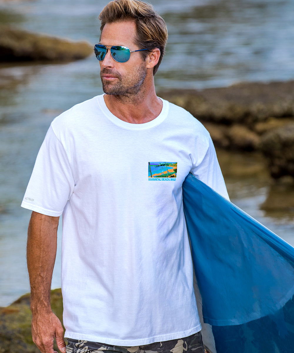 Kaanapali Beach - White Short Sleeve Crewneck T-Shirt 3 Kaanapali Beach - White Short Sleeve Crewneck T-Shirt