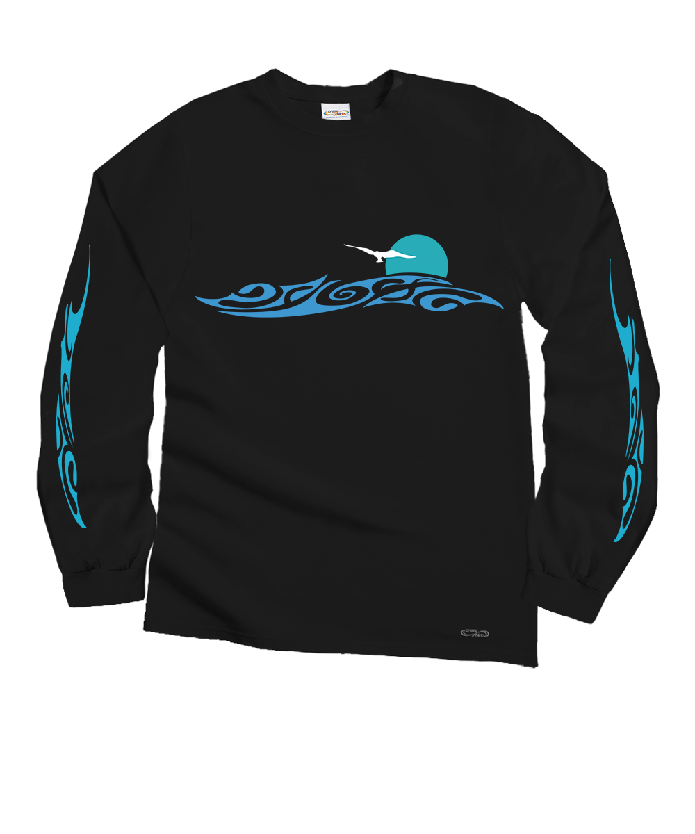 Kai Nui Offshore - Black Long Sleeve Crewneck T-Shirt