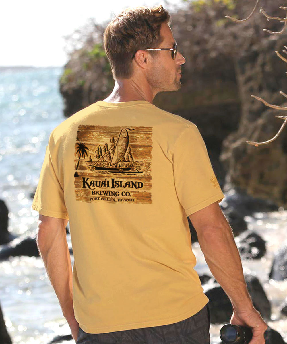 Kauai Island Brewing Co Branded - Beer Dyed Short Sleeve Crewneck T-Shirt 2 Kauai Island Brewing Co Branded - Beer Dyed Short Sleeve Crewneck T-Shirt