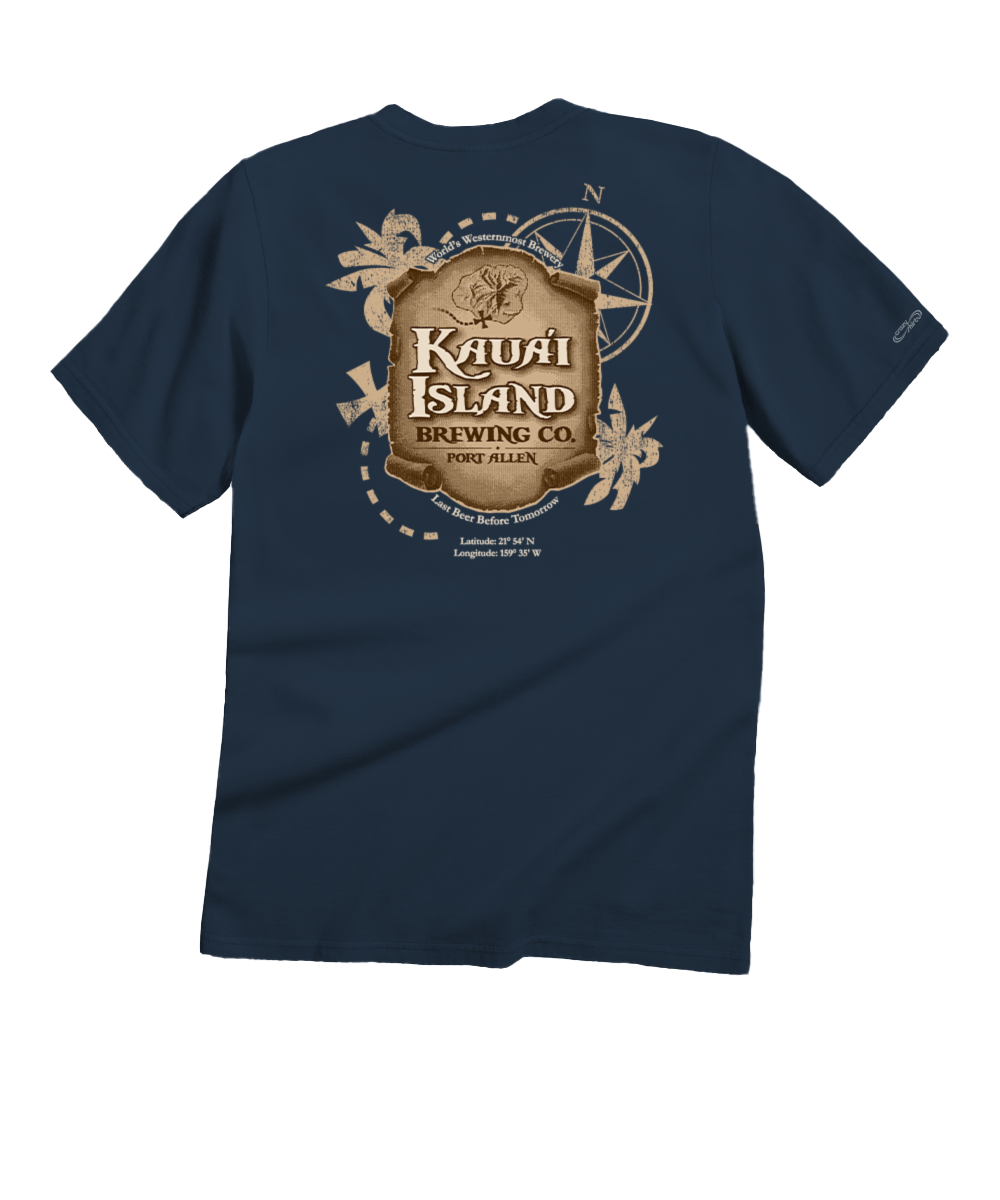 Kauai Island Brewing Co Kauai Island Label - Navy Short Sleeve Crewneck T-Shirt