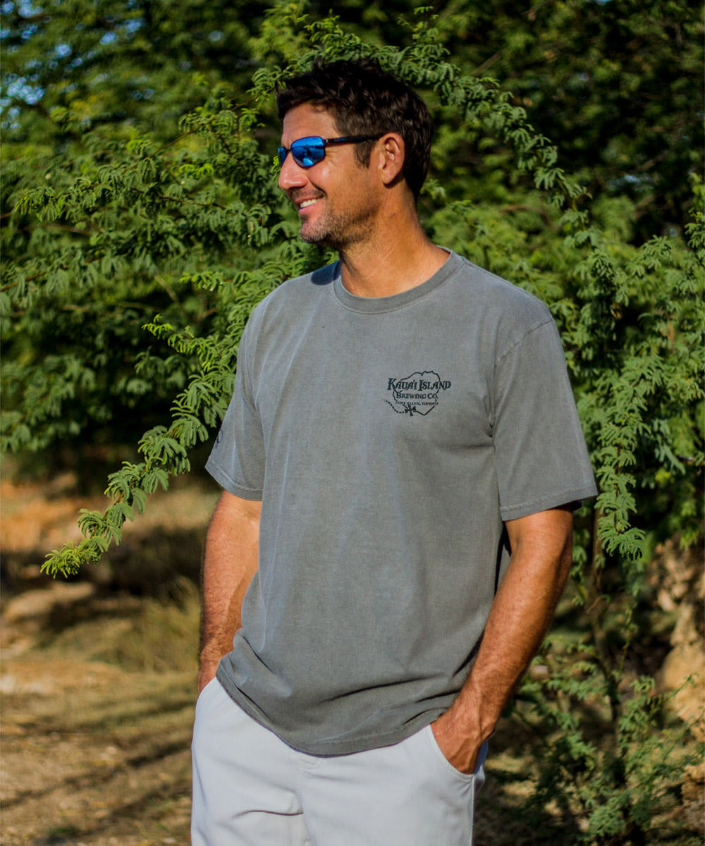 Kauai Island Brewing Co Logo - Crater Dyed® Short Sleeve Crewneck T-Shirt 3 Kauai Island Brewing Co Logo - Crater Dyed® Short Sleeve Crewneck T-Shirt