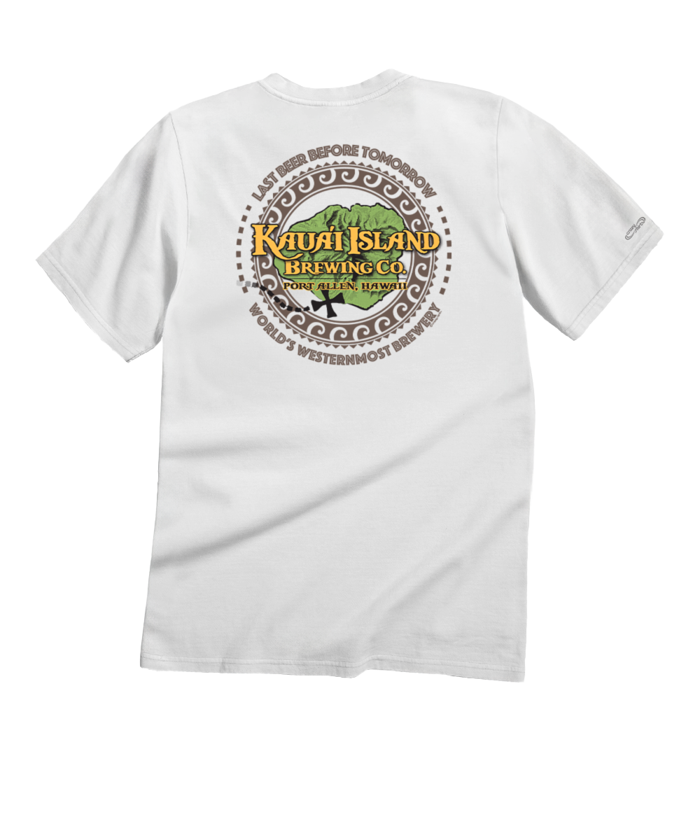 Kauai Island Brewing Co Tribal Circle - White Short Sleeve Crewneck T-Shirt