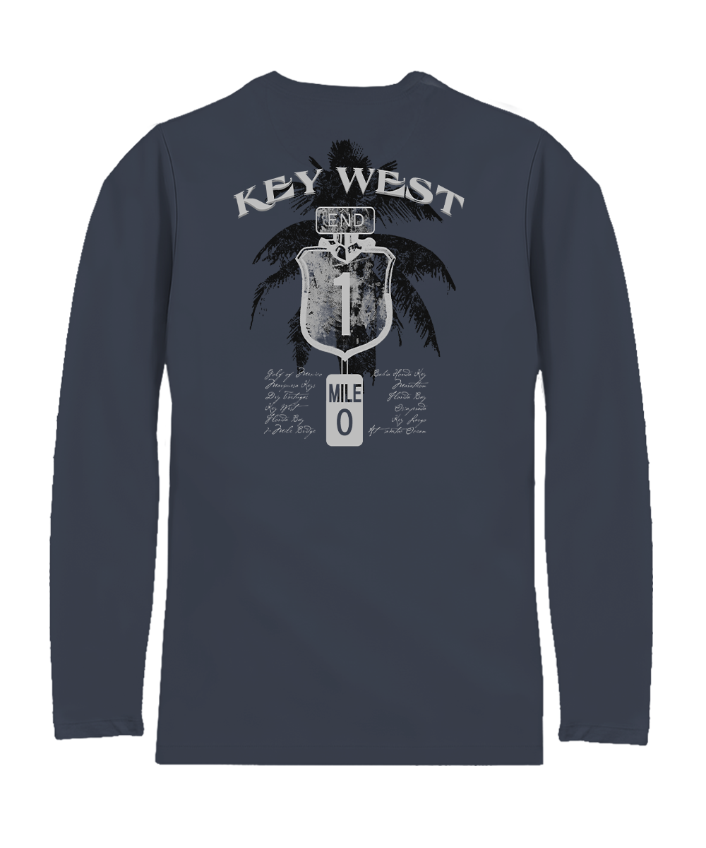 Key West Sign - Smoke Long Sleeve Pima T-Shirt