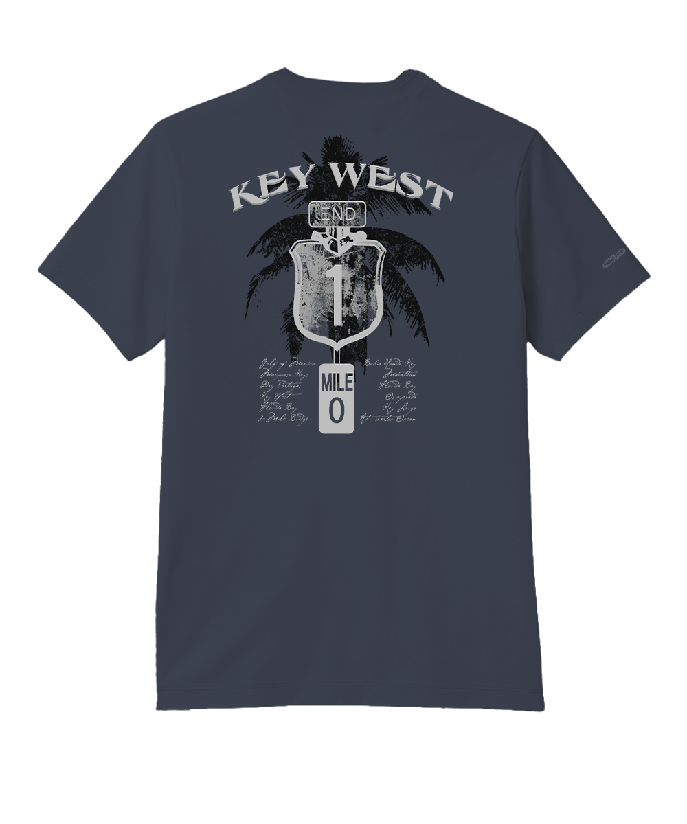 Key West Sign - Smoke Short Sleeve Pima T-Shirt