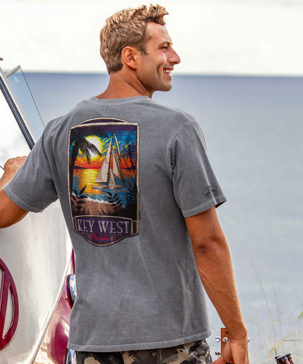 Key West Sunset - Crater Dyed® Short Sleeve Crewneck T-Shirt 2 Key West Sunset - Crater Dyed® Short Sleeve Crewneck T-Shirt
