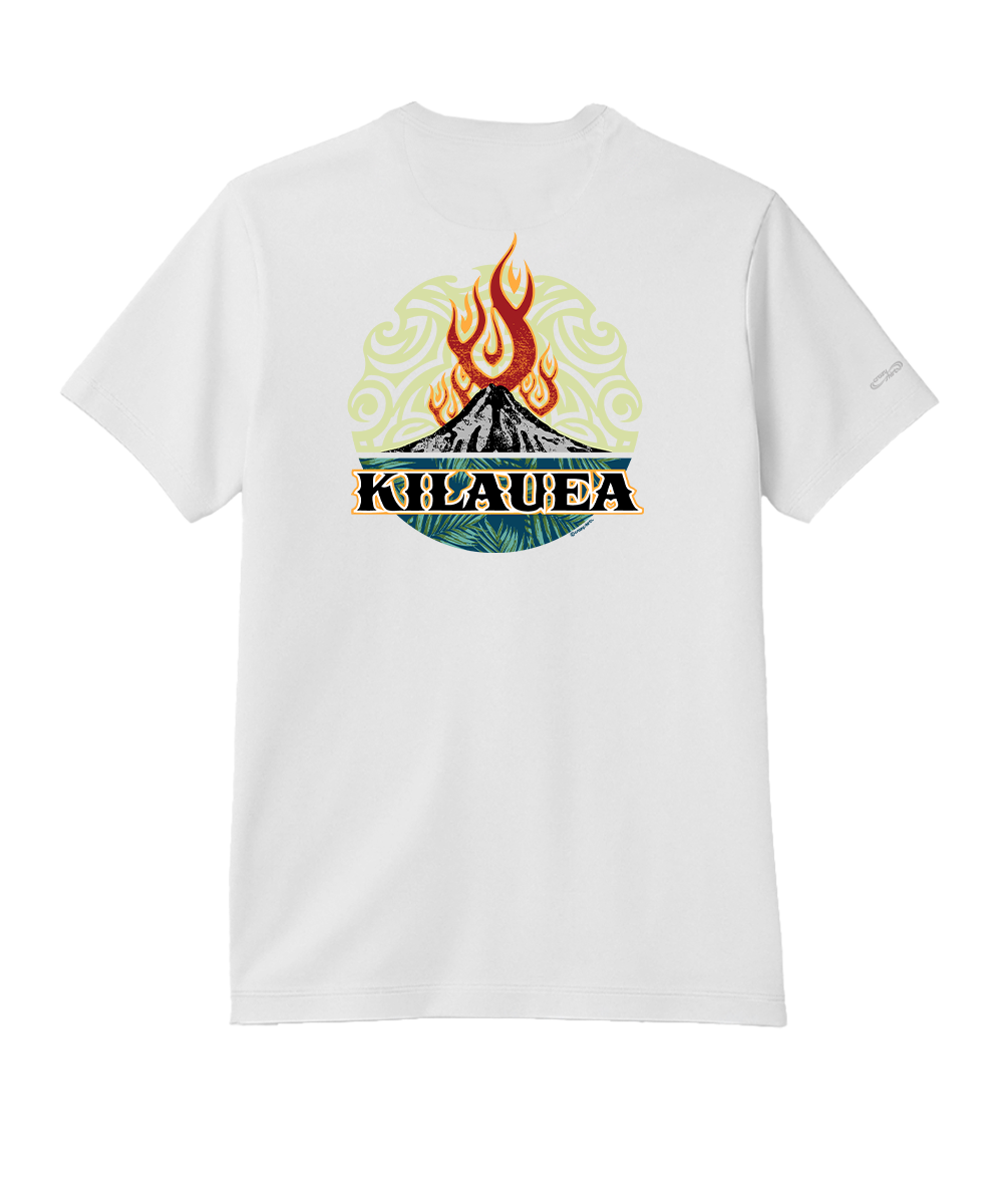 Kilauea Flame - White Short Sleeve Pima T-Shirt 1 Kilauea Flame - White Short Sleeve Pima T-Shirt