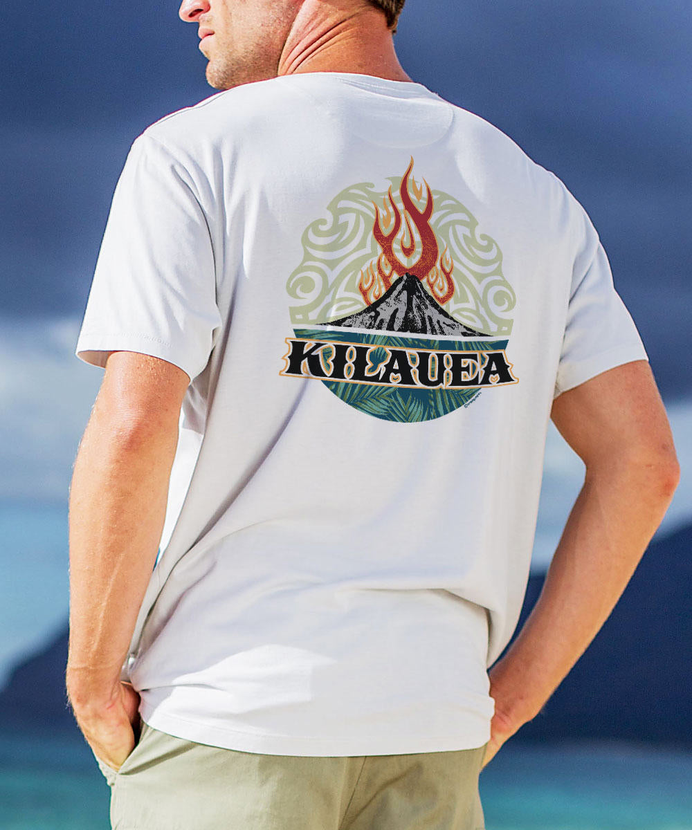 Kilauea Flame - White Short Sleeve Pima T-Shirt 2 Kilauea Flame - White Short Sleeve Pima T-Shirt