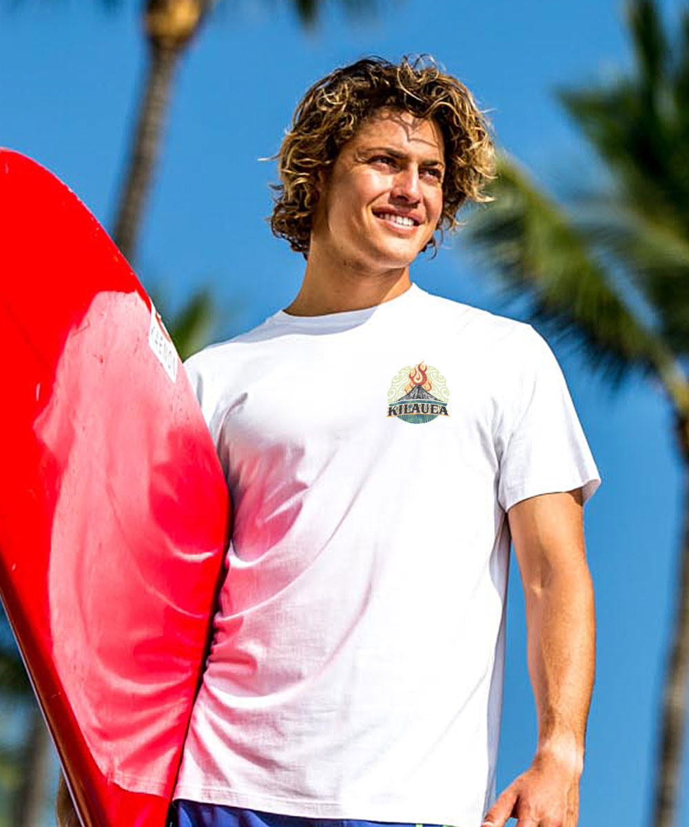 Kilauea Flame - White Short Sleeve Pima T-Shirt 3 Kilauea Flame - White Short Sleeve Pima T-Shirt