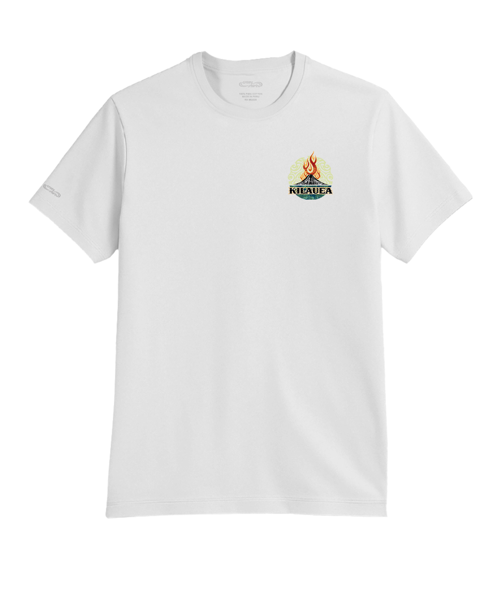 Kilauea Flame - White Short Sleeve Pima T-Shirt 4 Kilauea Flame - White Short Sleeve Pima T-Shirt