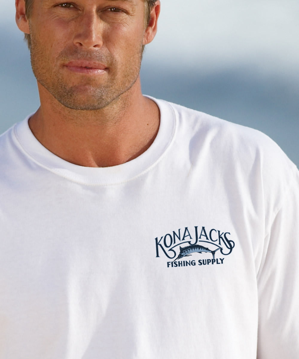 Kona Jack's - White Short Sleeve Crewneck T-Shirt 3 Kona Jack's - White Short Sleeve Crewneck T-Shirt