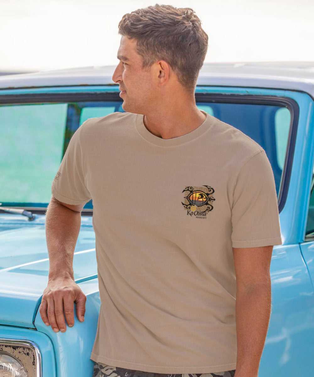 Koolina Honu Sunset - Kona Coffee Dyed Short Sleeve Crewneck T-Shirt 3 Koolina Honu Sunset - Kona Coffee Dyed Short Sleeve Crewneck T-Shirt