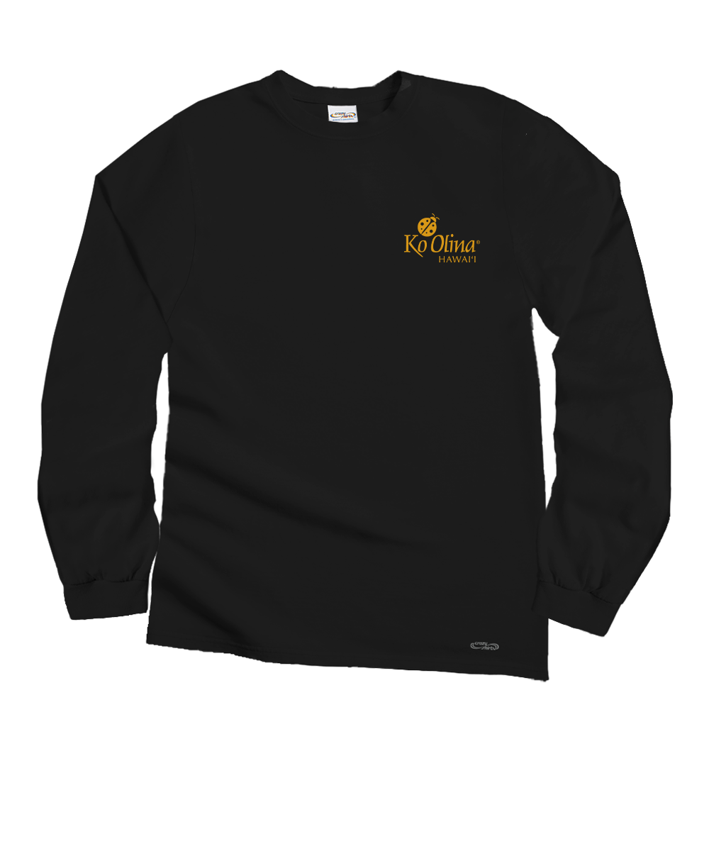 Koolina Lagoon Sunset - Black Long Sleeve Crewneck T-Shirt 2 Koolina Lagoon Sunset - Black Long Sleeve Crewneck T-Shirt
