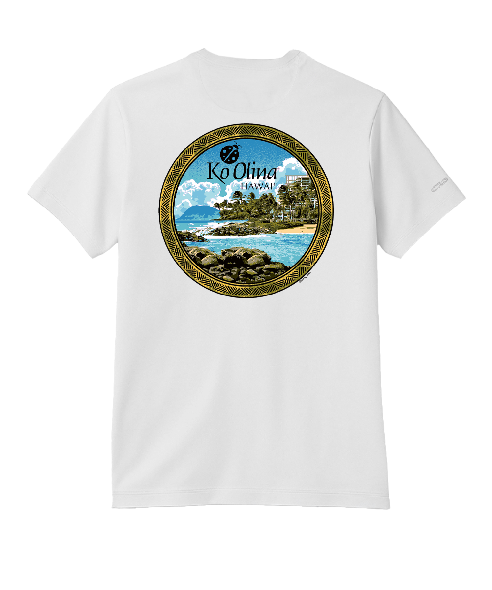 Koolina Lazy Lagoon Afternoon - White Short Sleeve Pima T-Shirt 1 Koolina Lazy Lagoon Afternoon - White Short Sleeve Pima T-Shirt