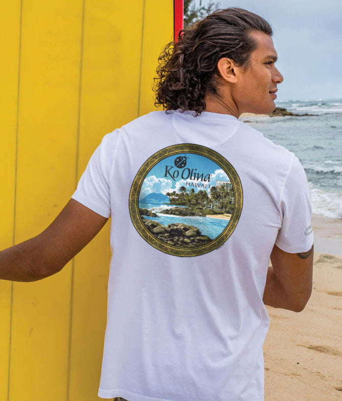 Koolina Lazy Lagoon Afternoon - White Short Sleeve Pima T-Shirt 2 Koolina Lazy Lagoon Afternoon - White Short Sleeve Pima T-Shirt