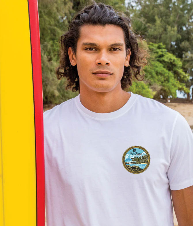 Koolina Lazy Lagoon Afternoon - White Short Sleeve Pima T-Shirt 3 Koolina Lazy Lagoon Afternoon - White Short Sleeve Pima T-Shirt