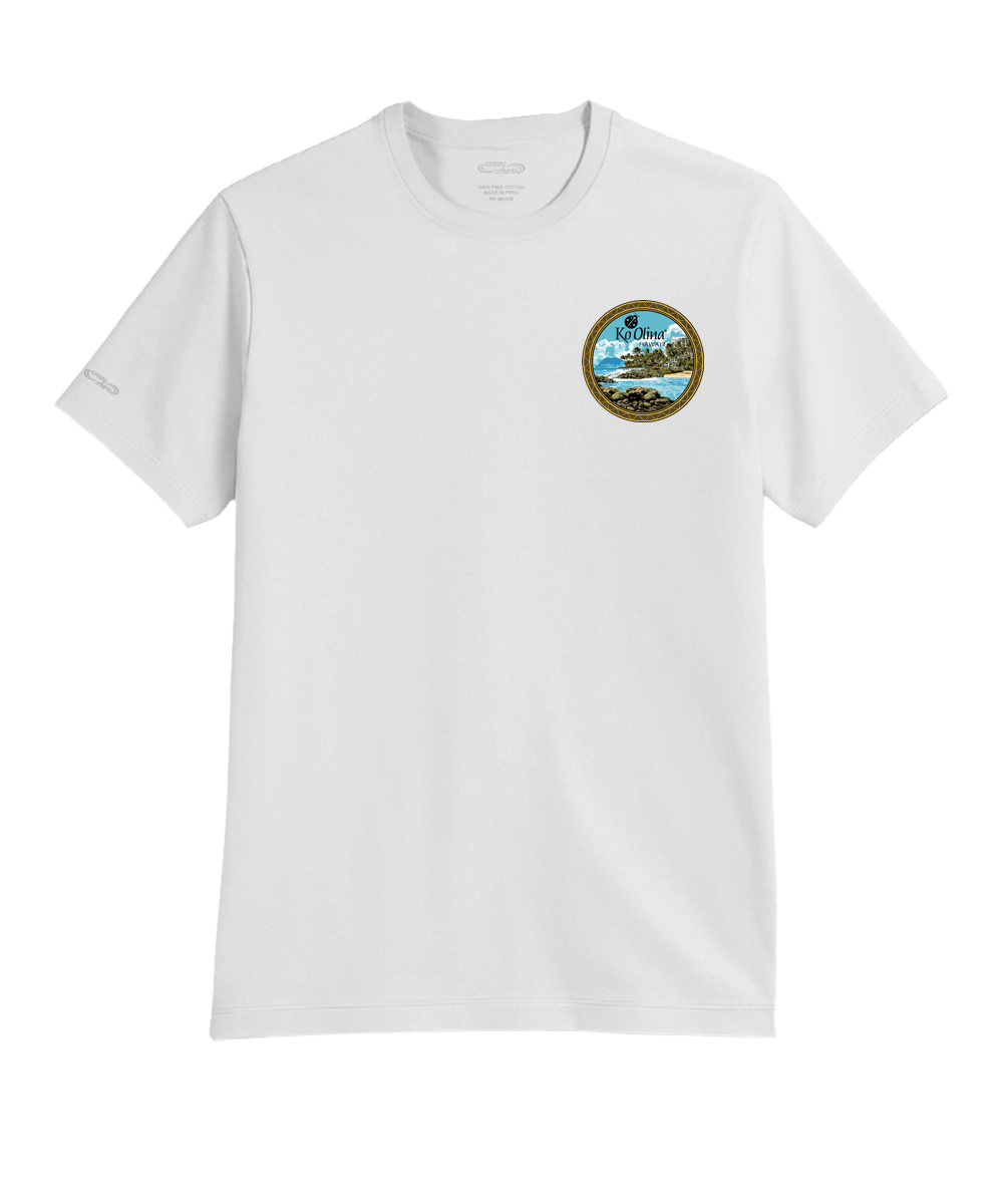 Koolina Lazy Lagoon Afternoon - White Short Sleeve Pima T-Shirt 4 Koolina Lazy Lagoon Afternoon - White Short Sleeve Pima T-Shirt