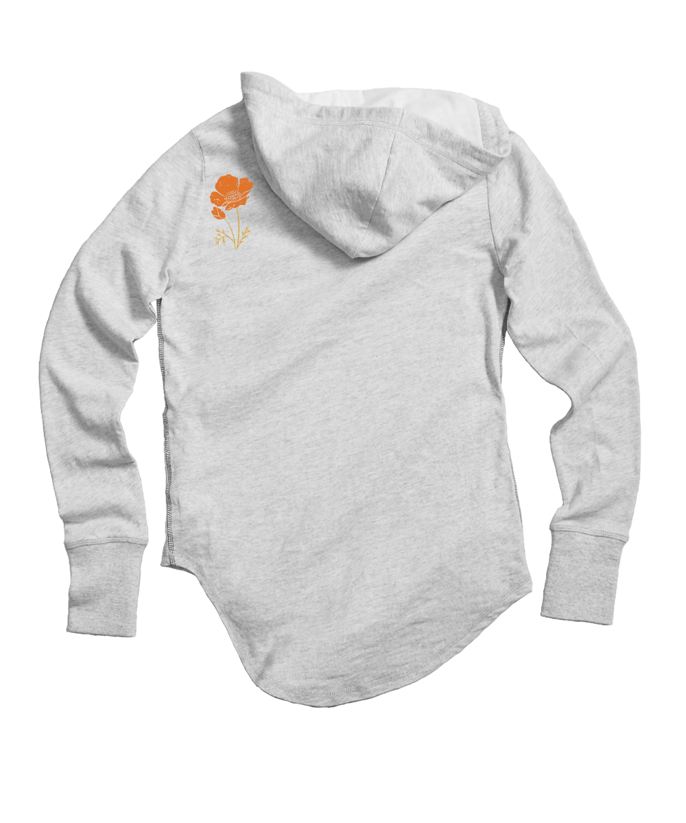 Laguna Beach Retro - White Gray Heather Long Sleeve Harmony Hooded T 2 Laguna Beach Retro - White Gray Heather Long Sleeve Harmony Hooded T