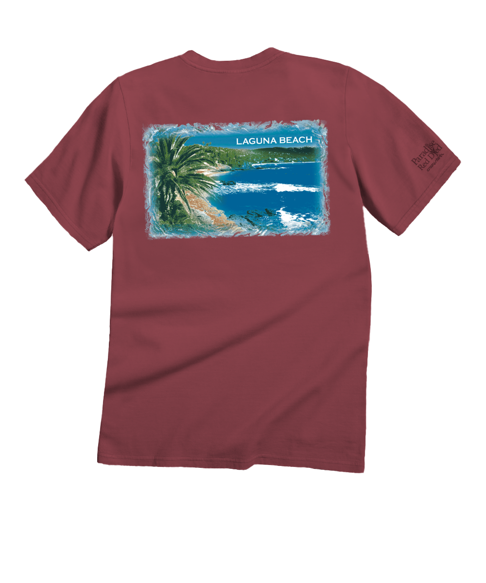 Laguna Beach Scenic Paradise Red Classic Crewneck T-Shirt 1 Laguna Beach Scenic Paradise Red Classic Crewneck T-Shirt