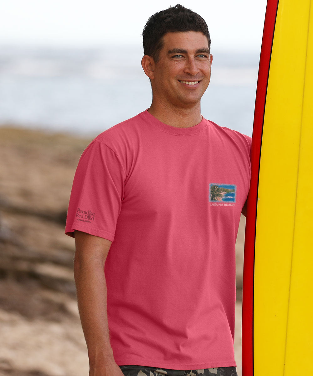 Laguna Beach Scenic Paradise Red Classic Crewneck T-Shirt 3 Laguna Beach Scenic Paradise Red Classic Crewneck T-Shirt