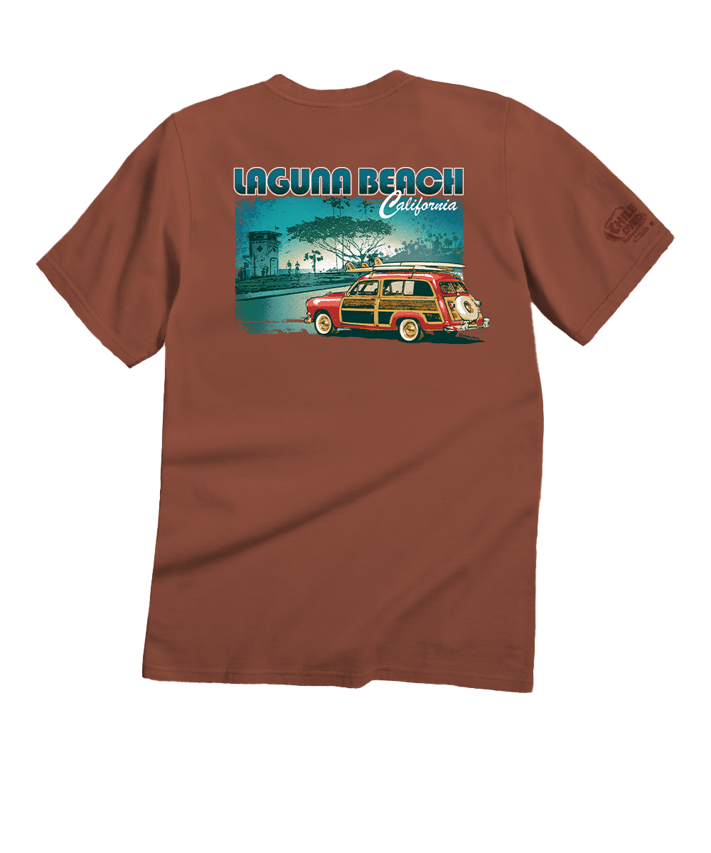 Laguna Beach Woody - Chile Dyed Short Sleeve Crewneck T-Shirt 1 Laguna Beach Woody - Chile Dyed Short Sleeve Crewneck T-Shirt