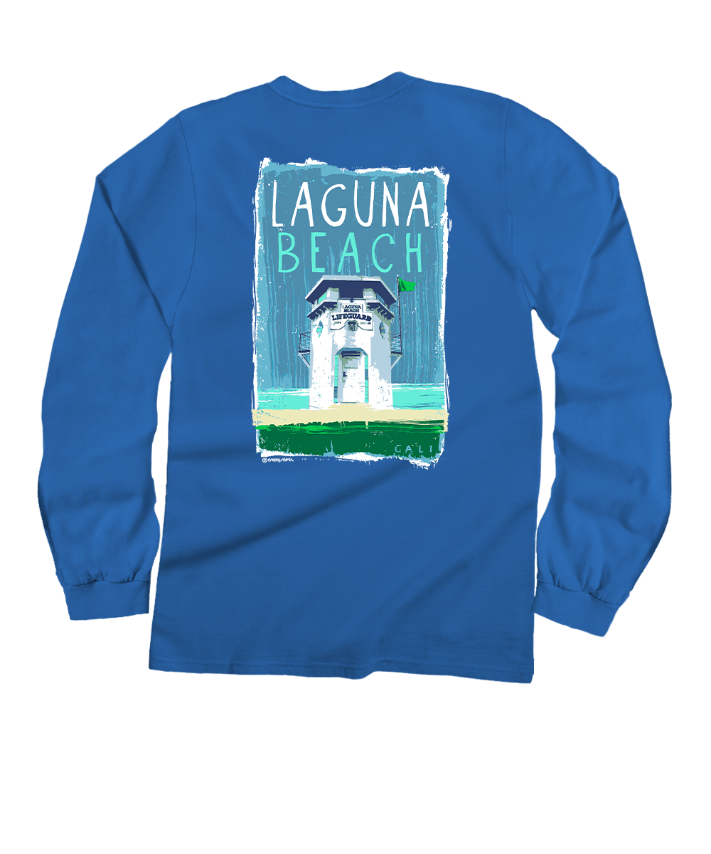 Laguna Paint - Blue Hawaii Dyed Long Sleeve Crewneck T-Shirt 1 Laguna Paint - Blue Hawaii Dyed Long Sleeve Crewneck T-Shirt