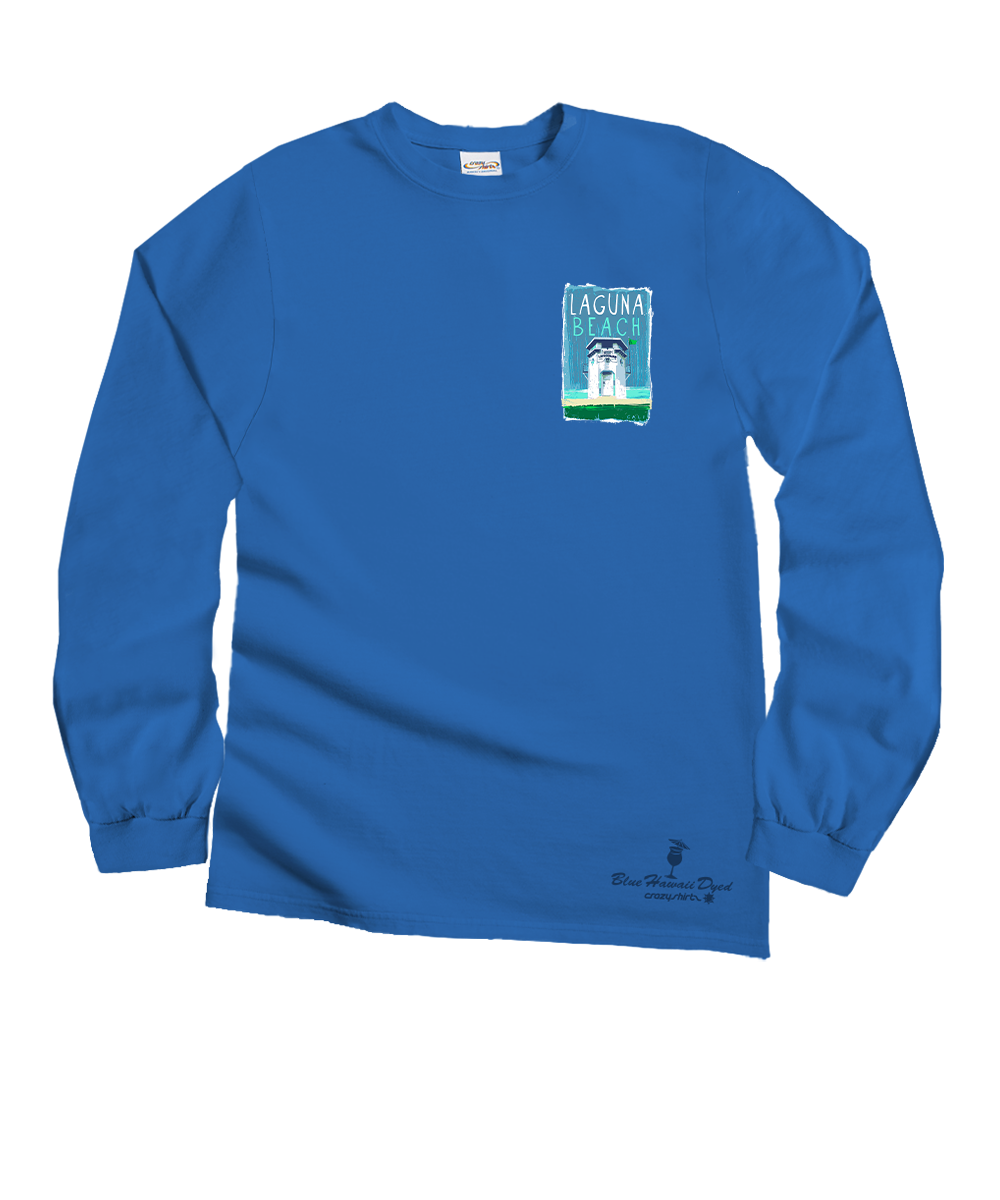 Laguna Paint - Blue Hawaii Dyed Long Sleeve Crewneck T-Shirt 2 Laguna Paint - Blue Hawaii Dyed Long Sleeve Crewneck T-Shirt