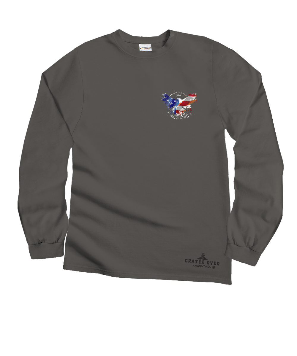 Land Of The Eagle - Crater Dyed® Long Sleeve Crewneck T-Shirt 4 Land Of The Eagle - Crater Dyed® Long Sleeve Crewneck T-Shirt