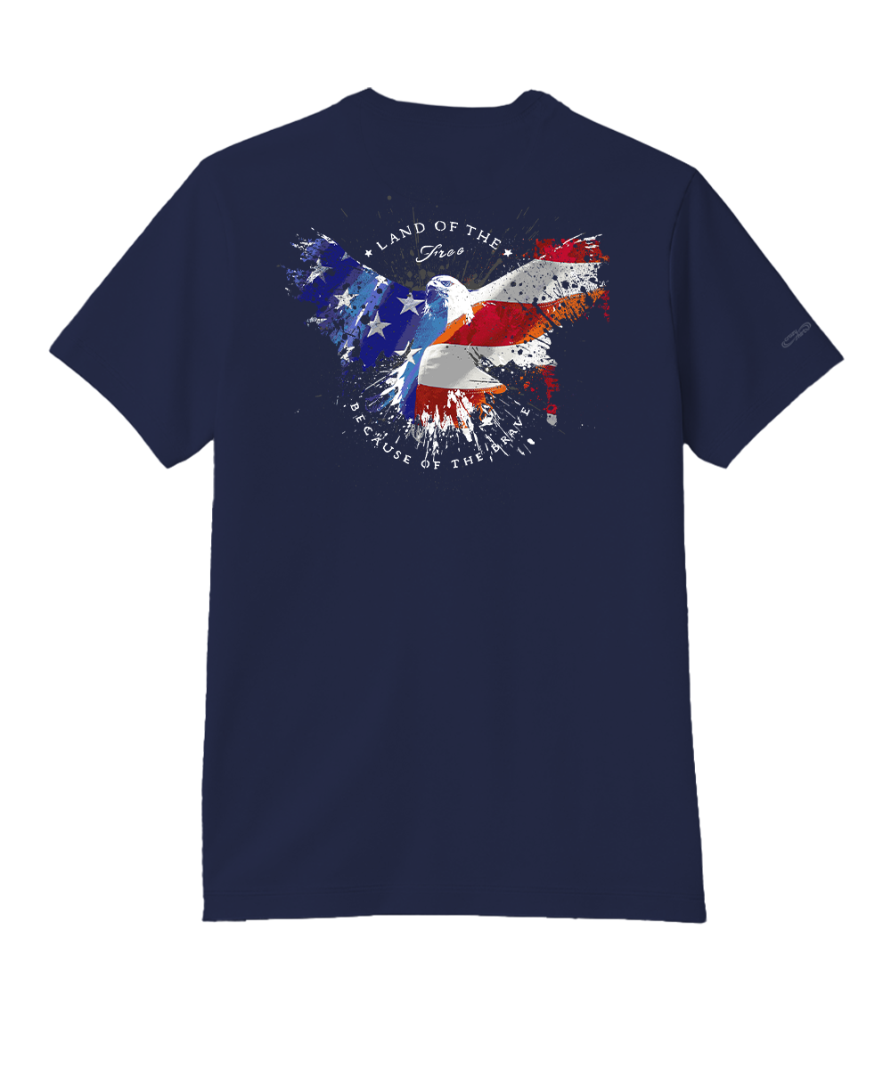 Land Of The Eagle - Indigo Short Sleeve Pima T-Shirt