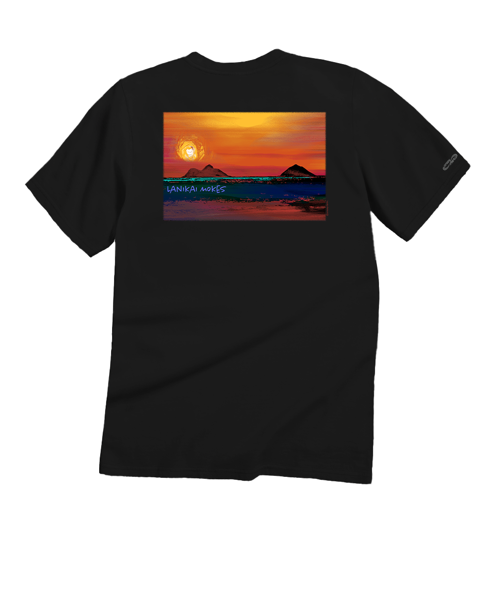 Lanikai Sun - Black Short Sleeve Crewneck T-Shirt 1 Lanikai Sun - Black Short Sleeve Crewneck T-Shirt