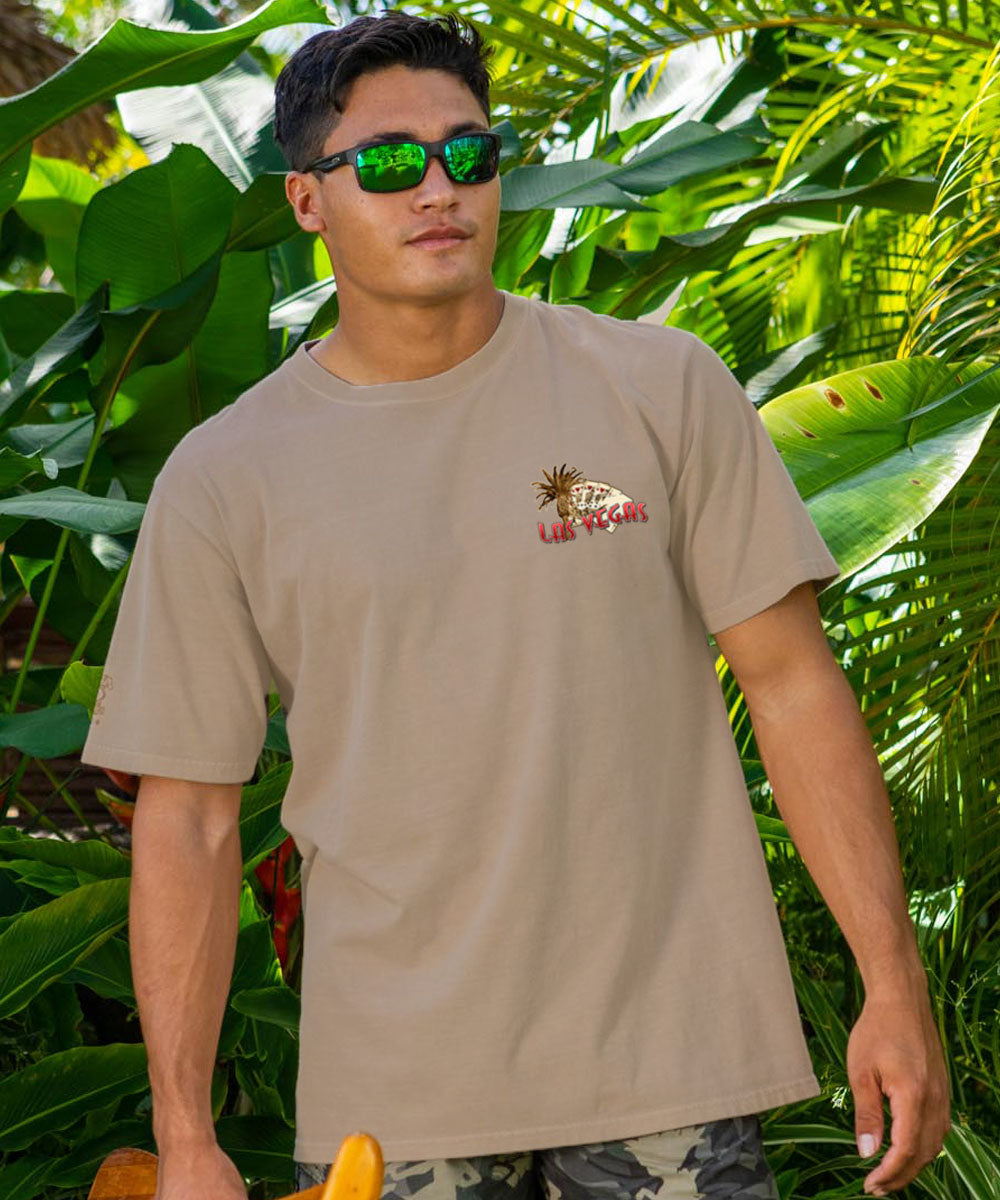 Las Vegas Postcard - Kona Coffee Dyed Short Sleeve Crewneck T-Shirt 3 Las Vegas Postcard - Kona Coffee Dyed Short Sleeve Crewneck T-Shirt