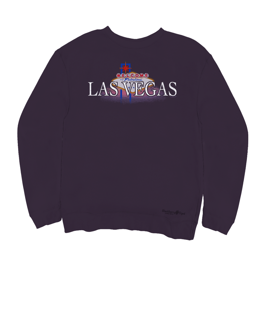 Las Vegas Sign - Blackberry Dyed Long Sleeve Sweatshirt