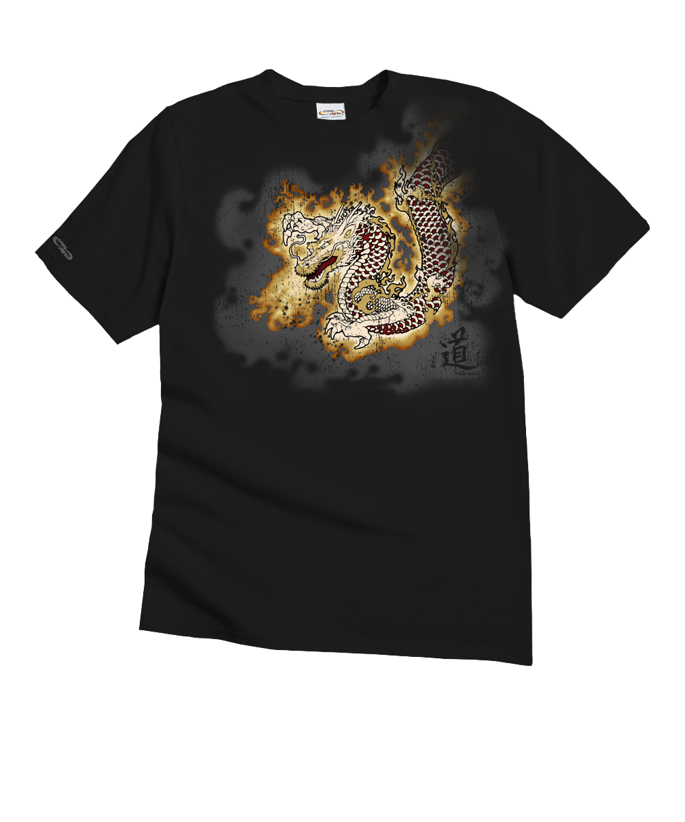 Lava Dragon - Black Short Sleeve Crewneck T-Shirt