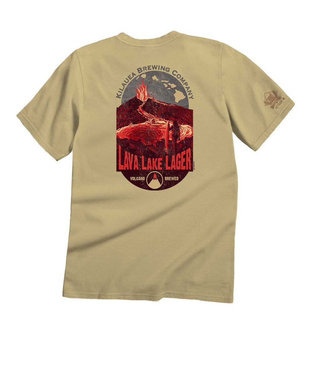 Lava Lake Beer - Beer Dyed Short Sleeve Crewneck T-Shirt