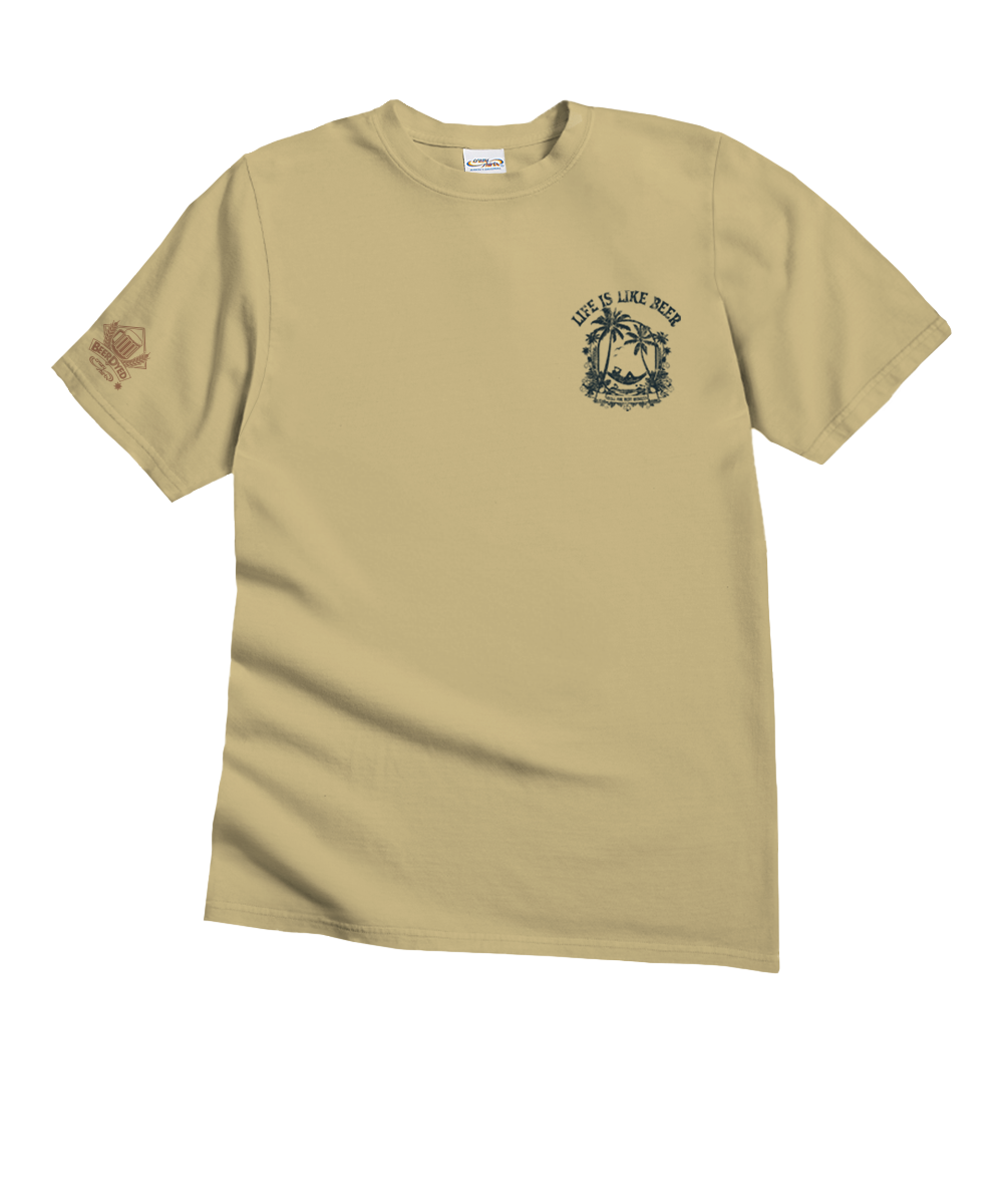 Life Is Like Beer - Beer Dyed Short Sleeve Crewneck T-Shirt 4 Life Is Like Beer - Beer Dyed Short Sleeve Crewneck T-Shirt