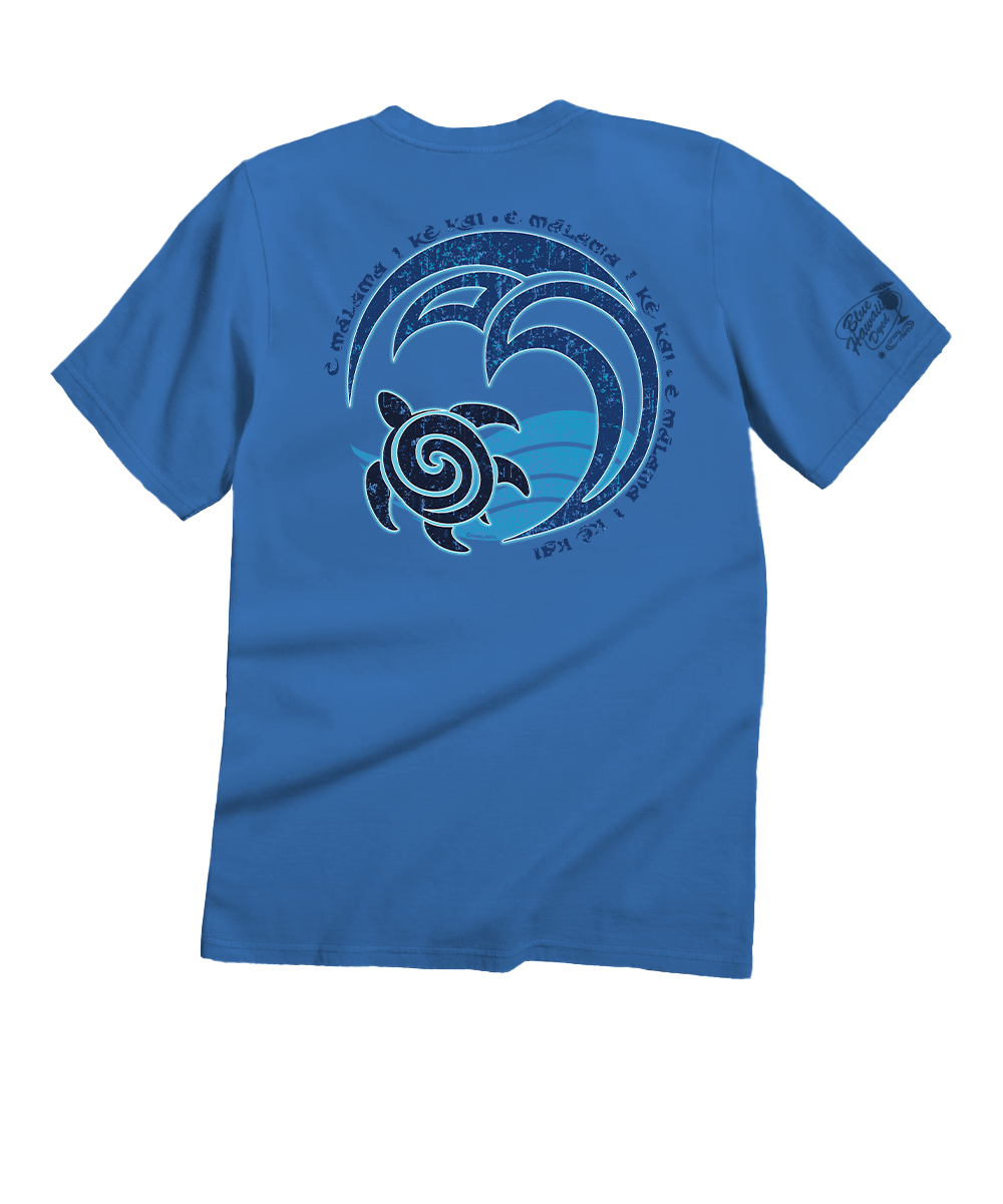 Malama - Blue Hawaii Dyed Short Sleeve Crewneck T-Shirt