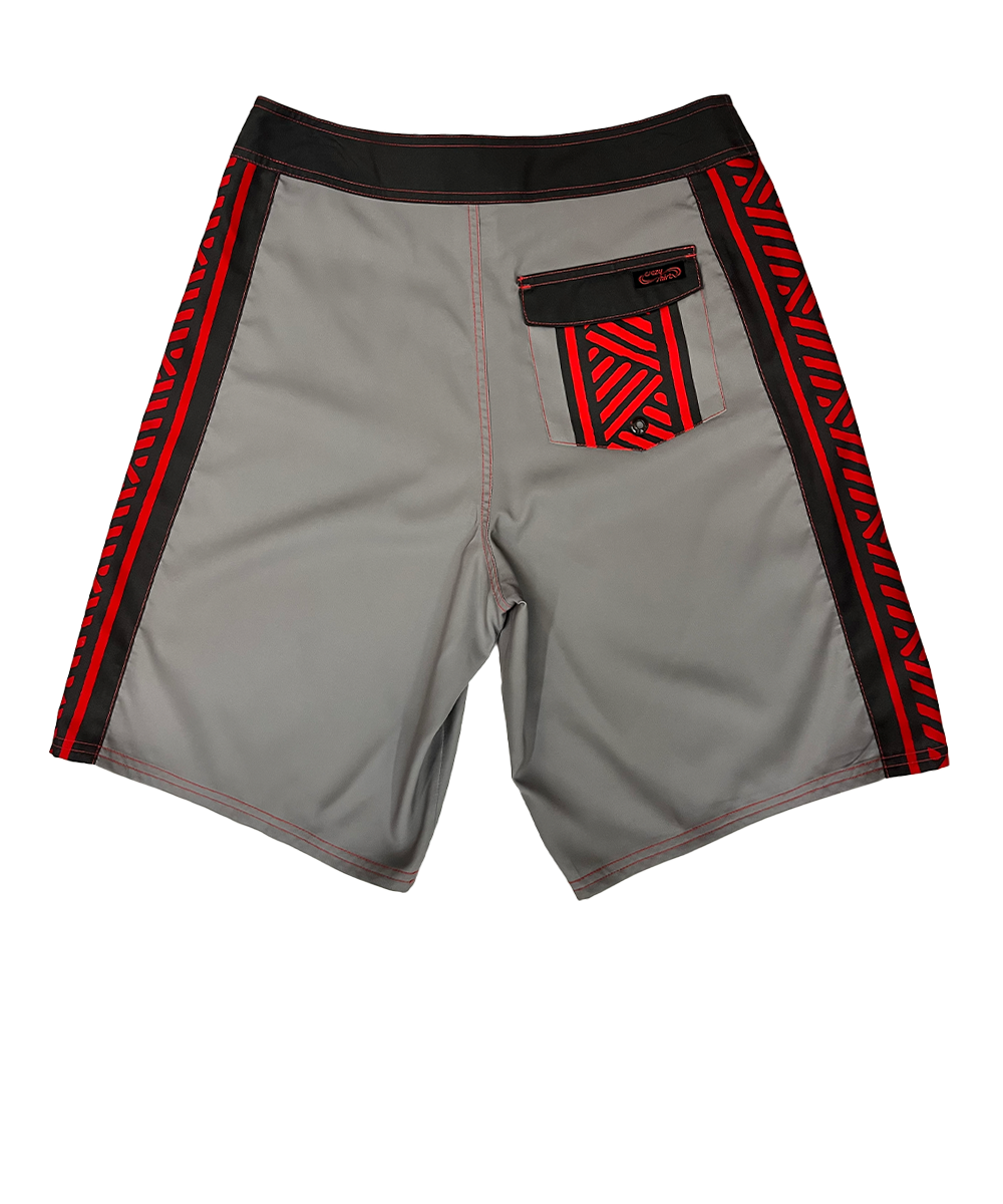 Mano Dive Tribal - Gray/Red Eco HydroPrint Board Shorts 4 Mano Dive Tribal - Gray/Red Eco HydroPrint Board Shorts