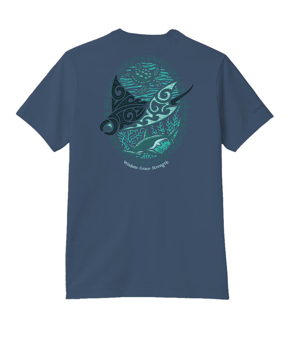 Manta Reef Glide - Blue Steel Short Sleeve Pima T-Shirt