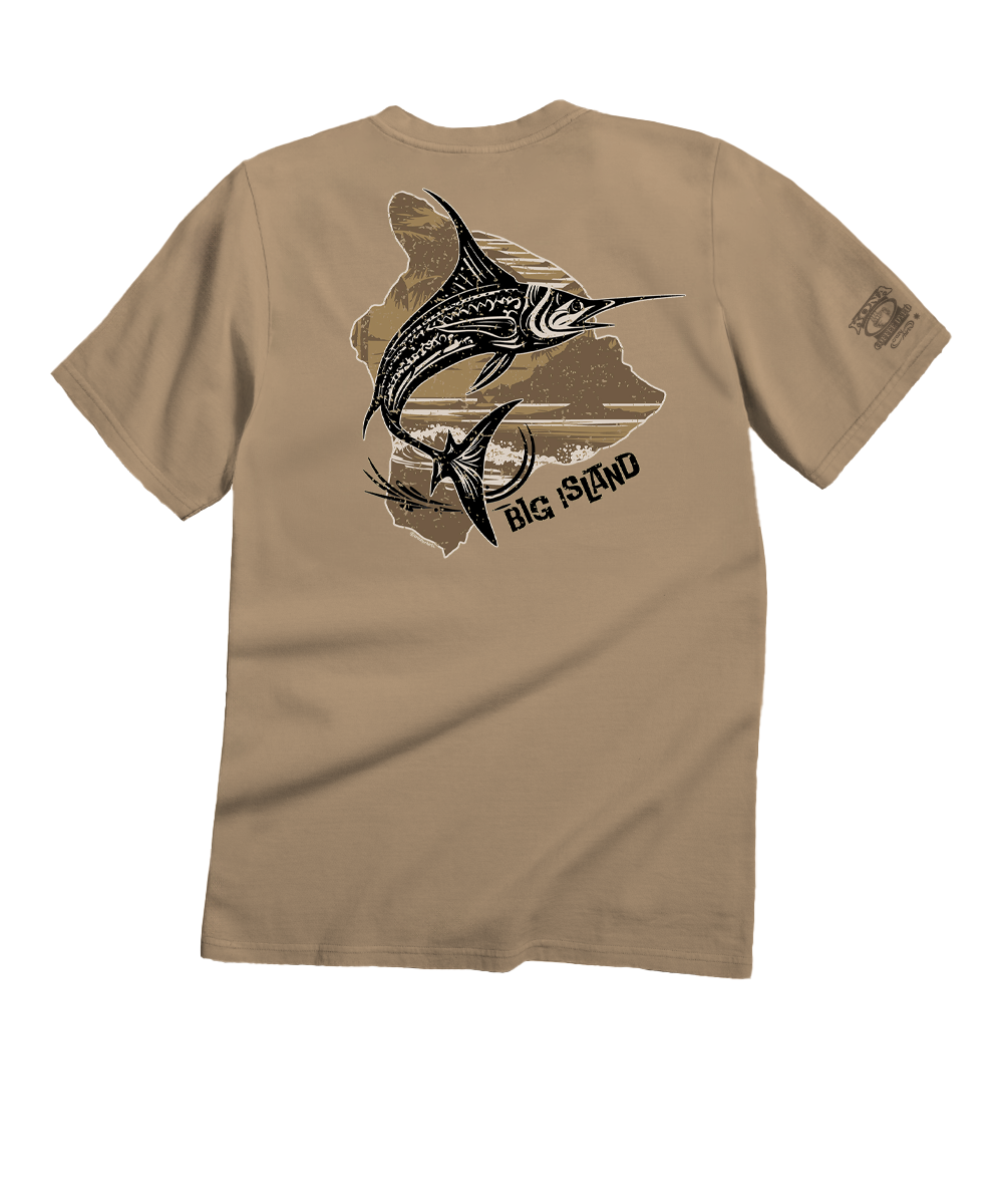 Marlin Of Hawaii - Kona Coffee Dyed Short Sleeve Crewneck T-Shirt