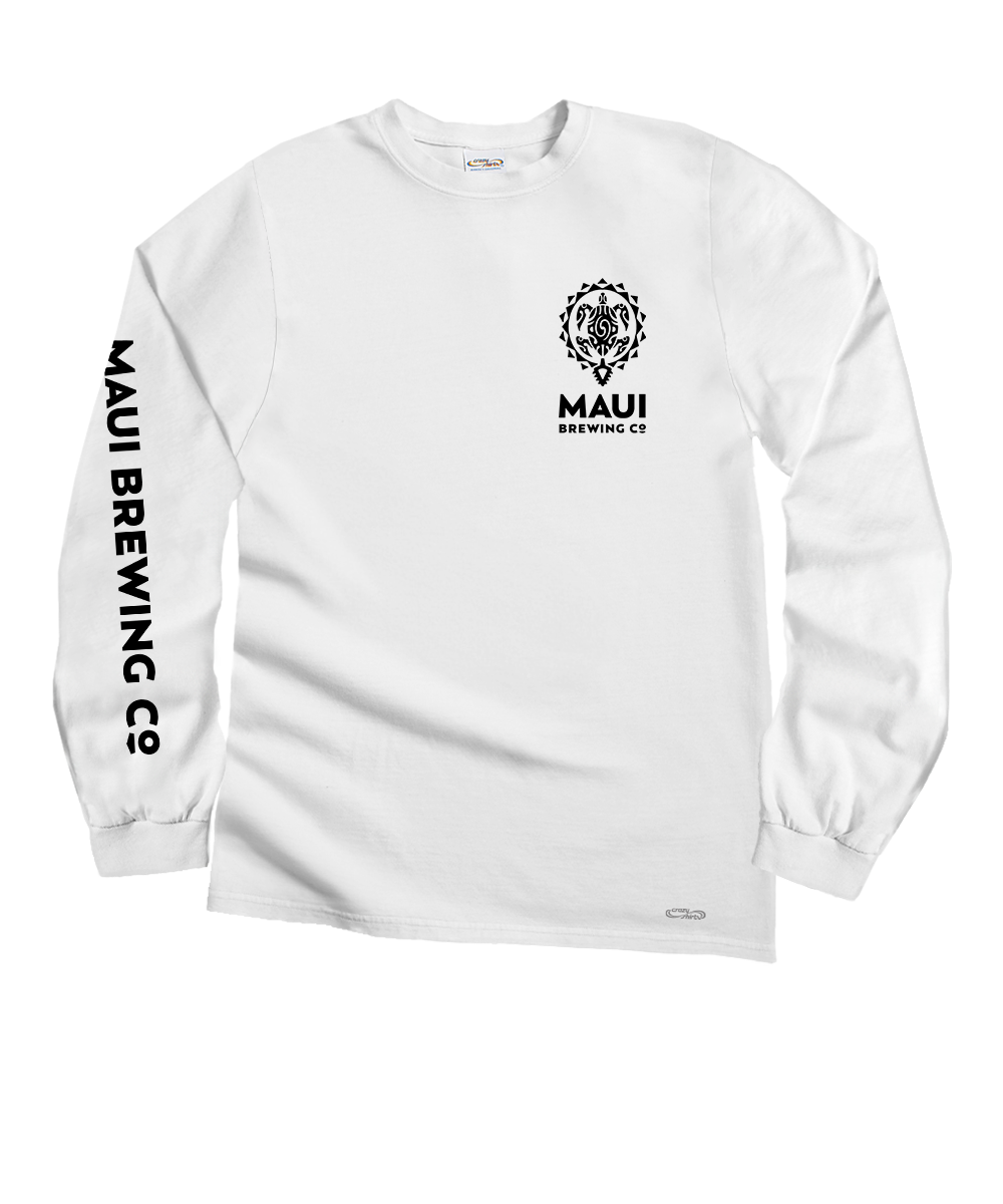 Maui Brewing Co Logo New Splatter - White Long Sleeve Crewneck T-Shirt 4 Maui Brewing Co Logo New Splatter - White Long Sleeve Crewneck T-Shirt