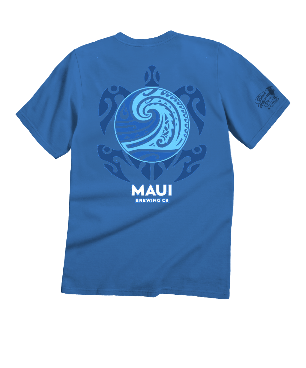 Maui Brewing Co New Big Swell - Blue Hawaii Dyed Short Sleeve Crewneck T-Shirt 1 Maui Brewing Co New Big Swell - Blue Hawaii Dyed Short Sleeve Crewneck T-Shirt